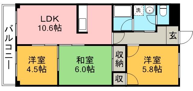 リバティフォレストⅡ(3LDK/1階)の間取り写真