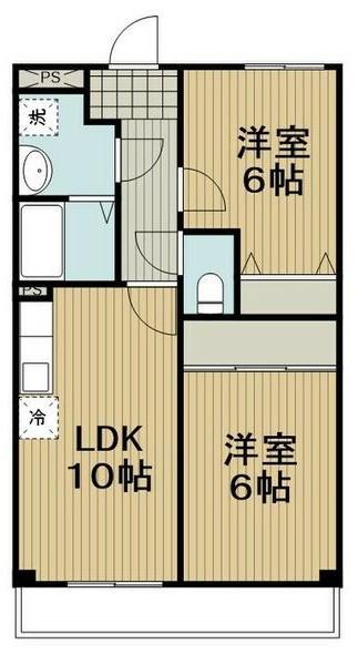 CHEZ-SOI M(2LDK/2階)の間取り写真