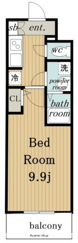 S-RESIDENCE勝川駅前(1K/14階)の間取り写真