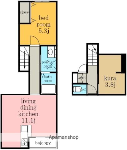 シャルマン(1SLDK/2階)の間取り写真