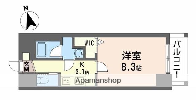 SUGAR HILLS OZONE TERRACE(1K/6階)の間取り写真