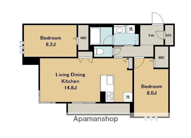 ブランキューブ(2LDK/2階)の間取り写真