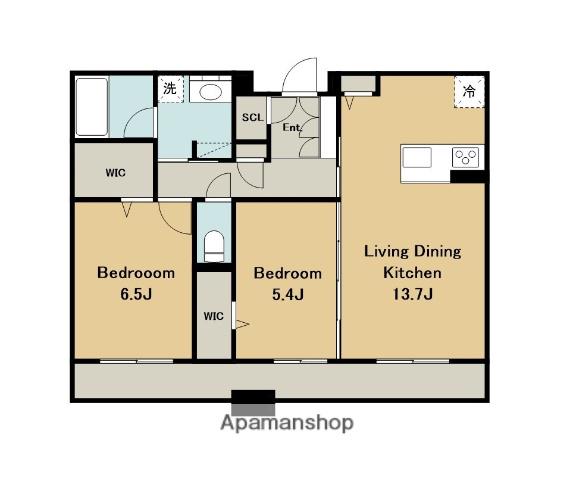 ブランキューブ(2LDK/2階)の間取り写真