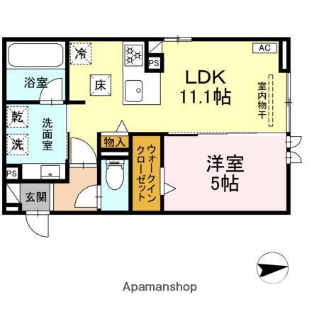 D-ASTRO(1LDK/1階)の間取り写真