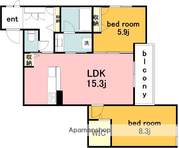 シャトーグラン(2LDK/2階)の間取り写真