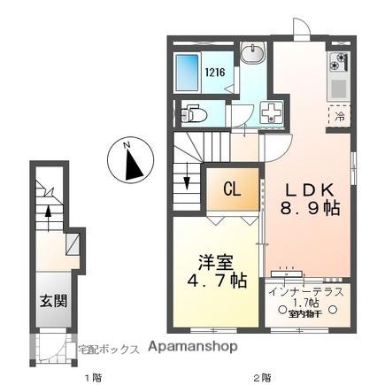 フルール(1LDK/2階)の間取り写真