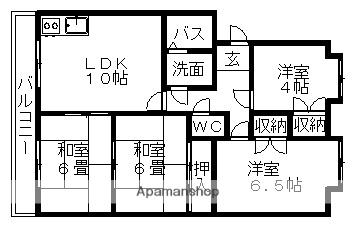 サニーコート朝宮(4LDK/3階)の間取り写真