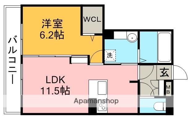 シャンポール(1LDK/3階)の間取り写真