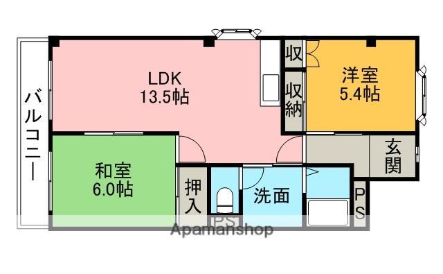 ルミエール松河戸(2LDK/3階)の間取り写真