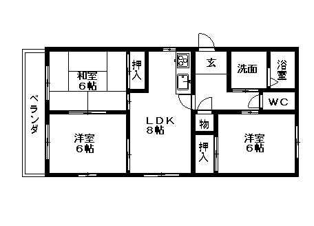 PATIO楠(3LDK/3階)の間取り写真