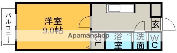 ユニシス味岡A棟(1K/2階)の間取り写真