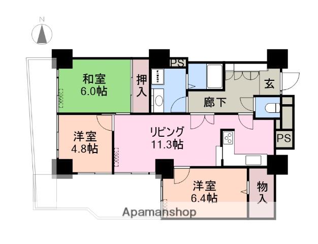 スカイステージ33(3LDK/19階)の間取り写真