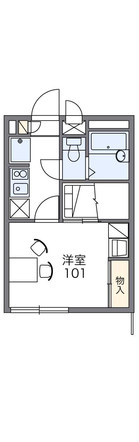 レオパレスウィン(1K/1階)の間取り写真