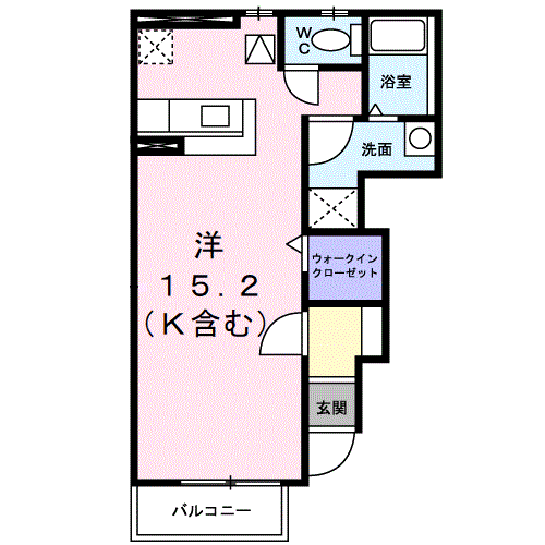 サンリッチⅢ(ワンルーム/1階)の間取り写真