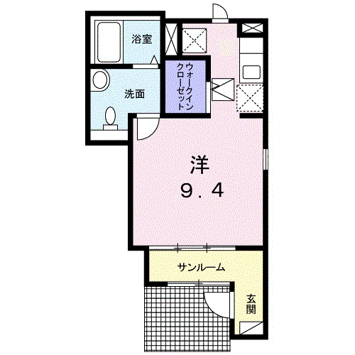アビターレベッシェⅡ(1K/1階)の間取り写真
