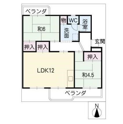ブランヴェール(2LDK/3階)の間取り写真
