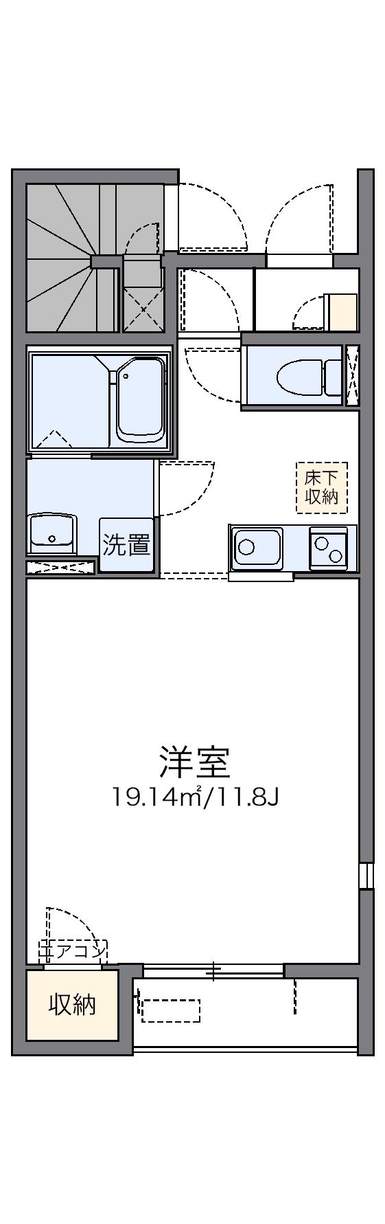 レオネクストセリーヌ(1K/1階)の間取り写真