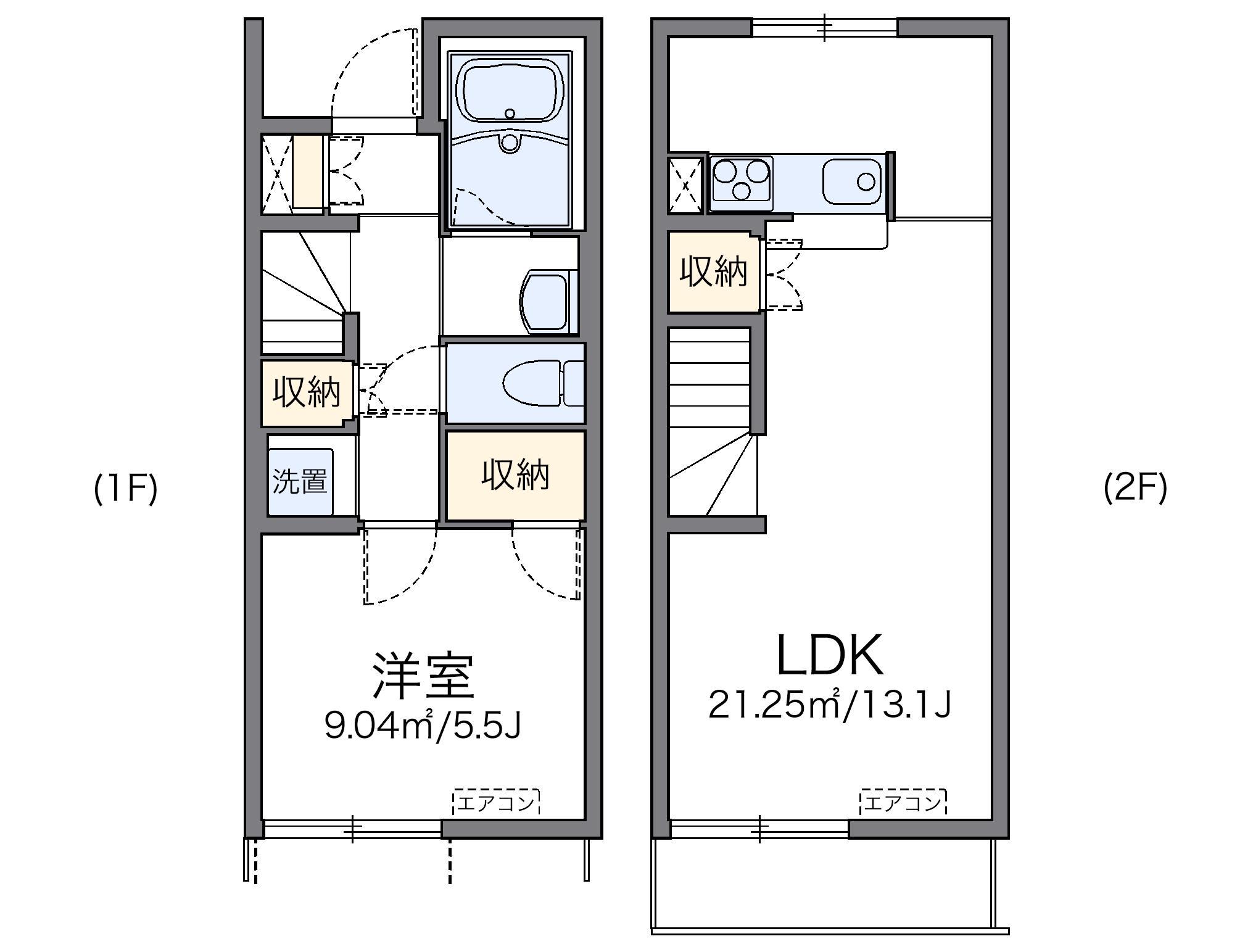 レオネクスト橋爪中サニー(1LDK/1階)の間取り写真