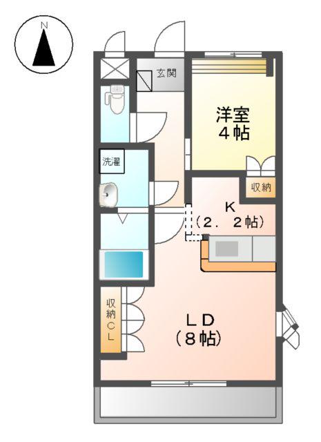 ラ・セレス(1LDK/1階)の間取り写真