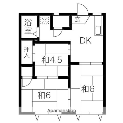 タウニ—ストリート(3DK/2階)の間取り写真