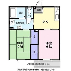 サンクレスト昭和A棟(2DK/1階)の間取り写真