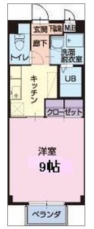 ドミール御日塚(1K/1階)の間取り写真