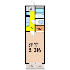 ラロッシェル(1K/3階)の間取り写真