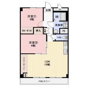 グリーンシティ岩倉(2LDK/2階)の間取り写真