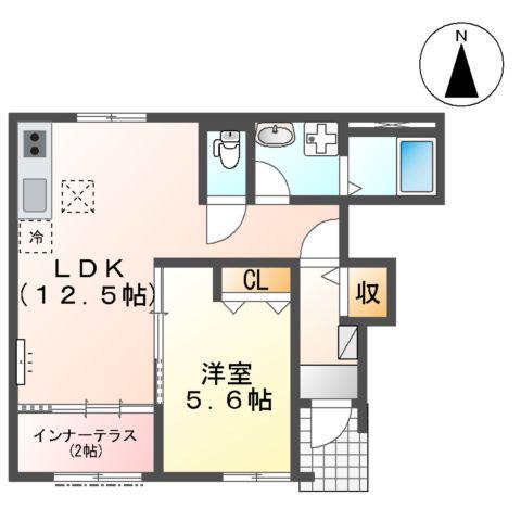 ウィン・ベルⅣ(1LDK/1階)の間取り写真
