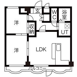 シンフォニースクエアⅡ(2LDK/1階)の間取り写真