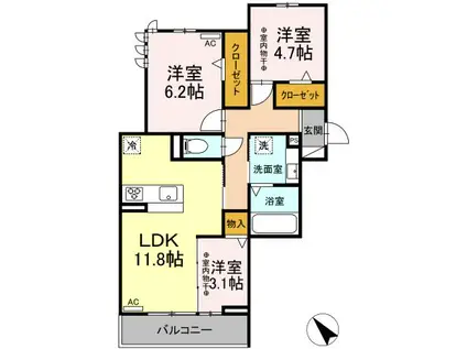 ラティペース(3LDK/2階)の間取り写真