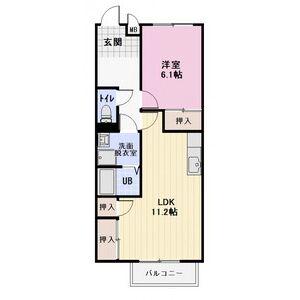 PARK SIDE 康舟(1LDK/1階)の間取り写真