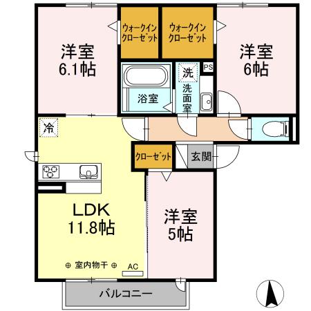 ステラコートK(3LDK/2階)の間取り写真