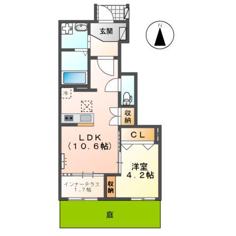豊山町青山六和アパート(1LDK/1階)の間取り写真