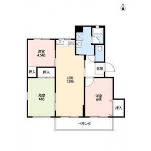 シャトーピア四辻B(3LDK/3階)の間取り写真