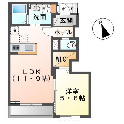 パルティールⅡ・桜香(1LDK/1階)の間取り写真