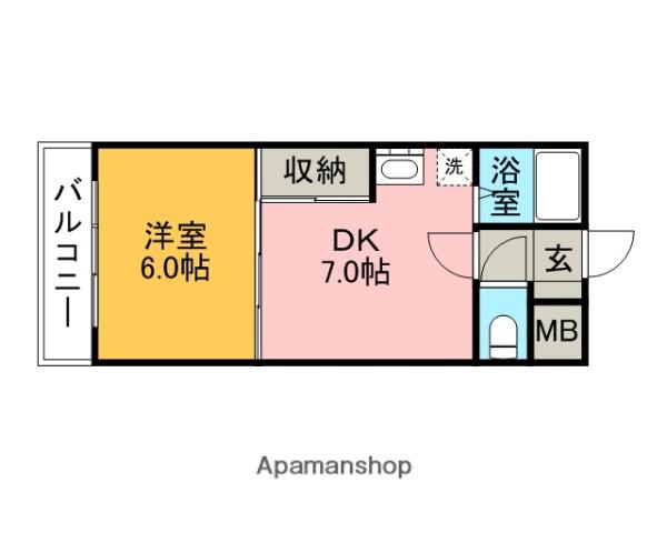 スペース小牧(1DK/2階)の間取り写真