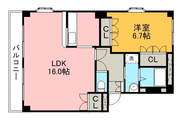メイプルガーデン田県(1LDK/2階)の間取り写真