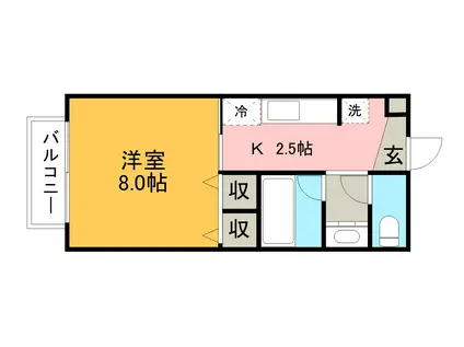 EIN SAKURAI(1K/1階)の間取り写真
