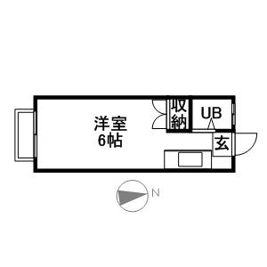 エステートピア岩崎台(ワンルーム/2階)の間取り写真