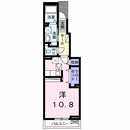 ベル・コリーナ(ワンルーム/1階)の間取り写真