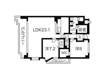 アイユー八事(2LDK/2階)の間取り写真