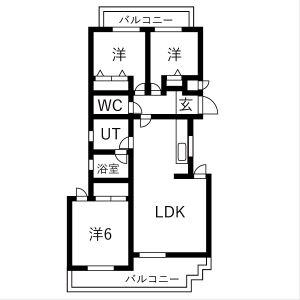 グレイスコート原(3LDK/1階)の間取り写真