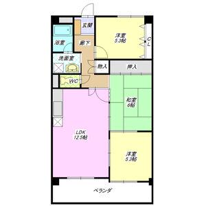 ロイヤルメゾン Ⅱ(3LDK/4階)の間取り写真