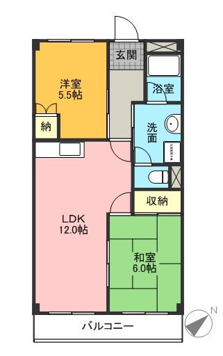 サンステージ滝の水(3DK/1階)の間取り写真