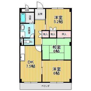 エスポワール藤塚(3DK/2階)の間取り写真