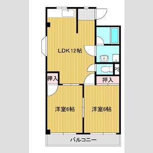 ファミールはらた(2LDK/2階)の間取り写真