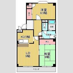 エステート徳重(2LDK/1階)の間取り写真