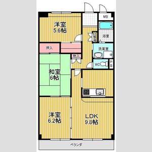 ヴァンベール徳重(3LDK/2階)の間取り写真