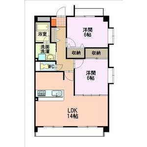 ソフィア荒池(2LDK/2階)の間取り写真